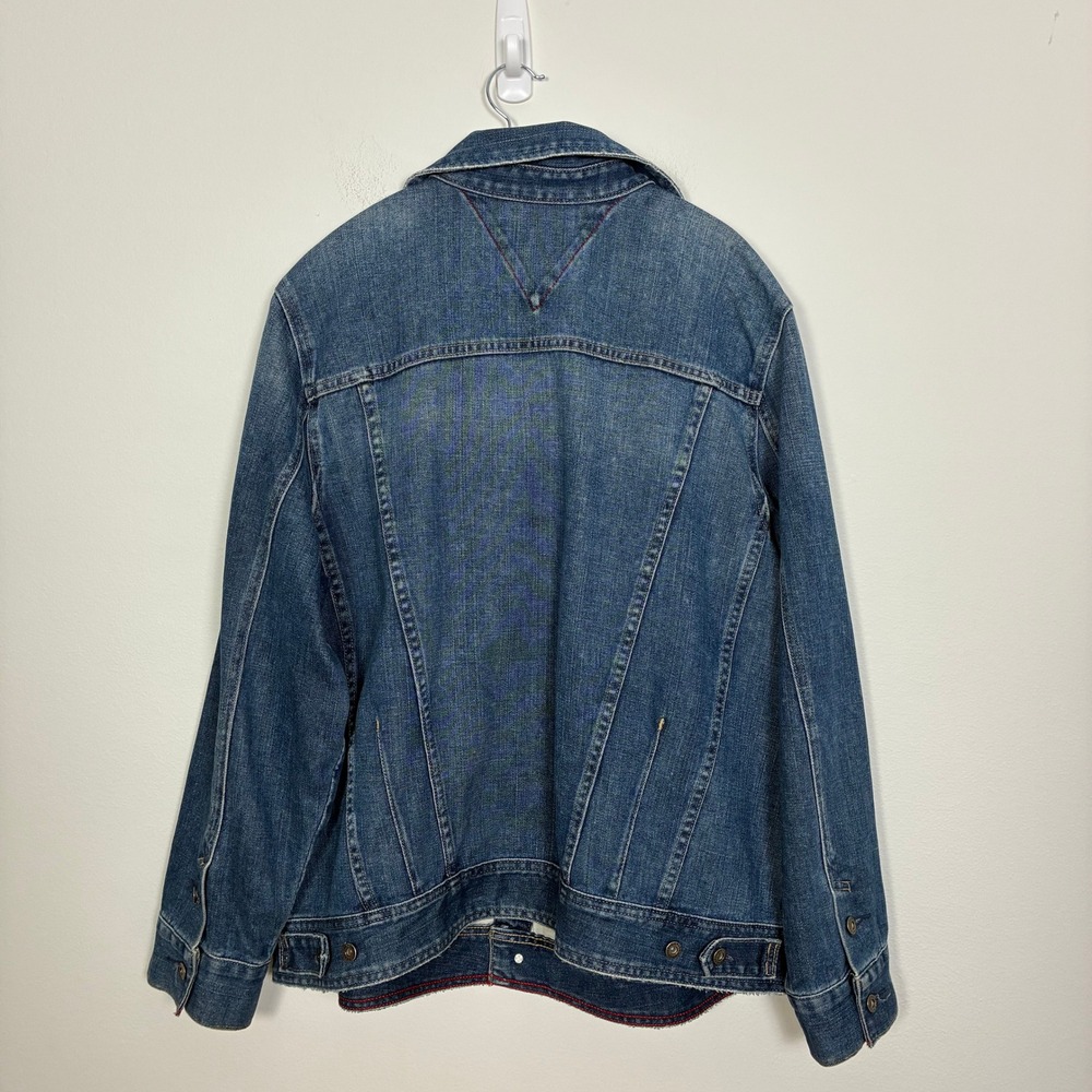 Tommy Hilfiger Denim Trucker Jacket Women's 2X Cotton Y2K Retro Minimalist Fall - Picture 5 of 8